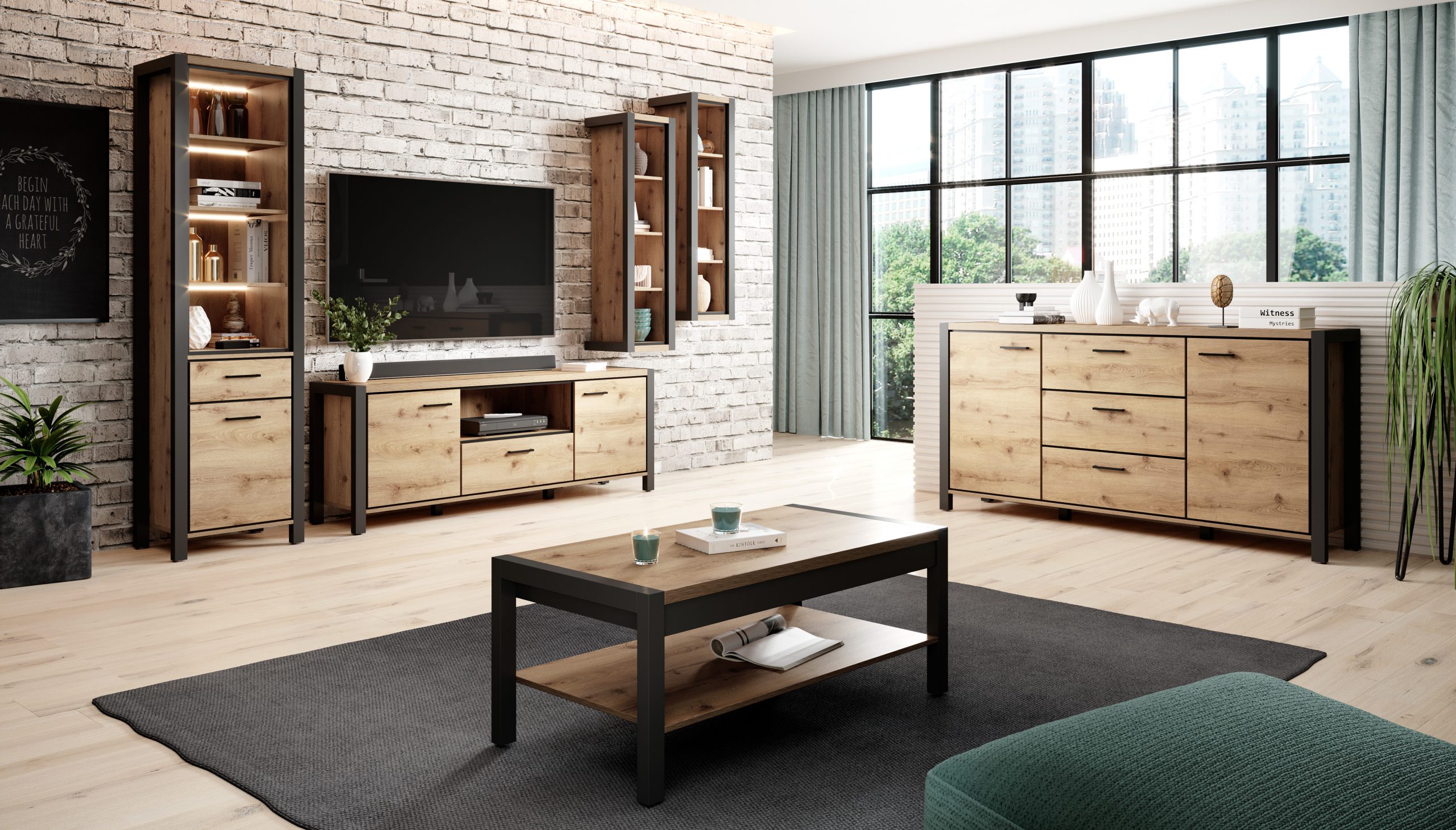luxury bespoke wooden oak living room furniture set for sale uk