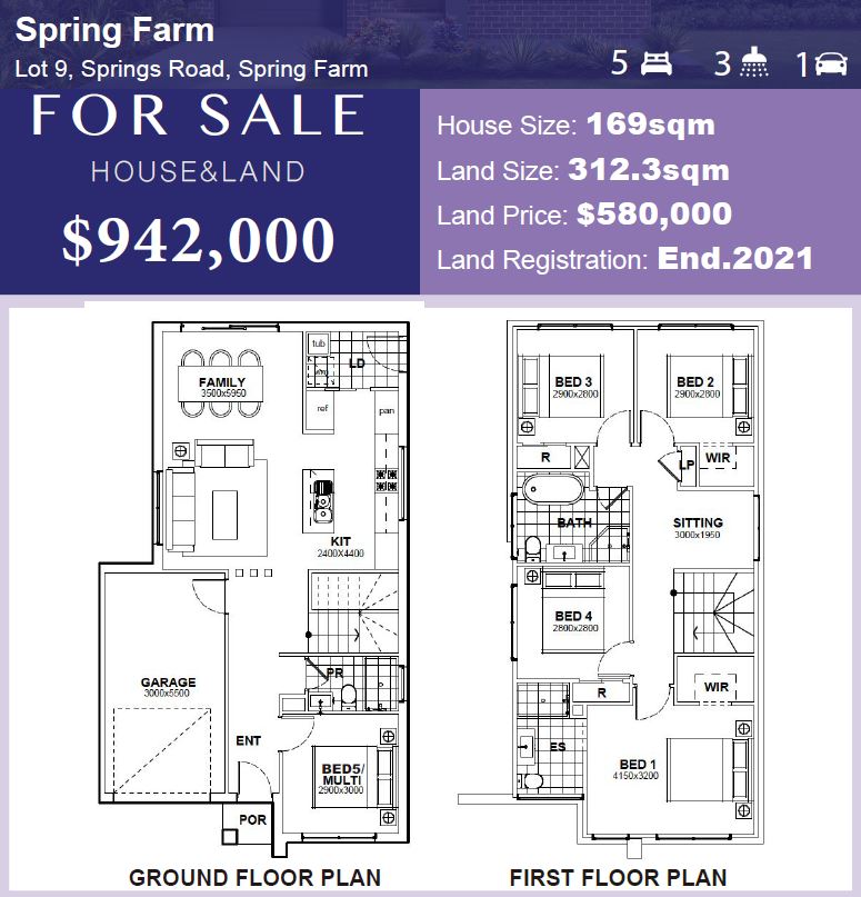 Spring farm house and land package sale