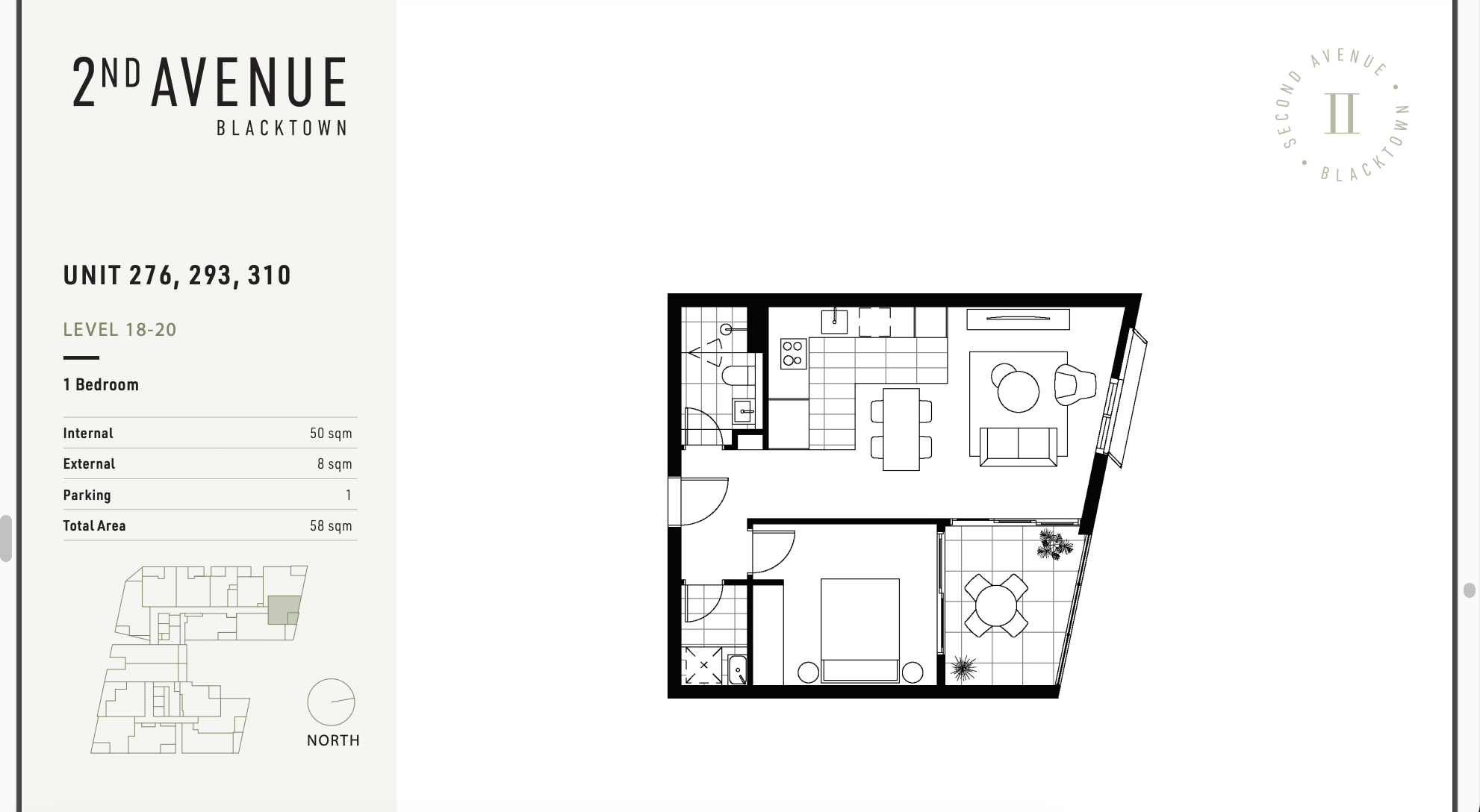 2nd Avenue · 276／293／310（1房）
