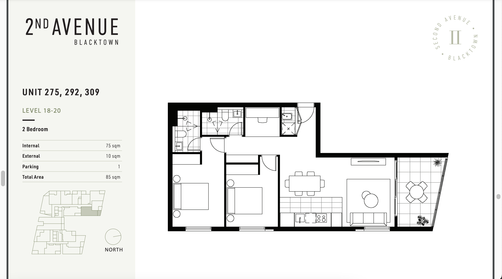 2nd Avenue · 275／292／309（2房）