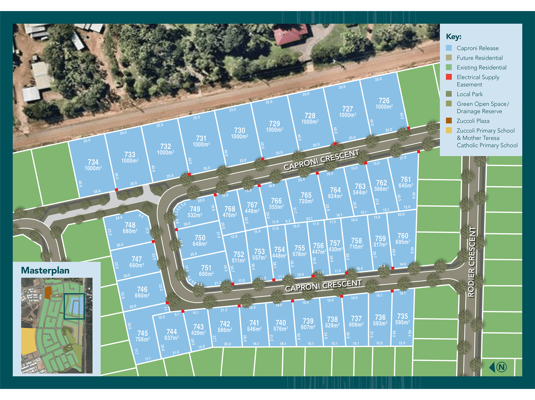 Zuccoli Village · 地块规划 · 地块规划示意；不代表即时可售状态