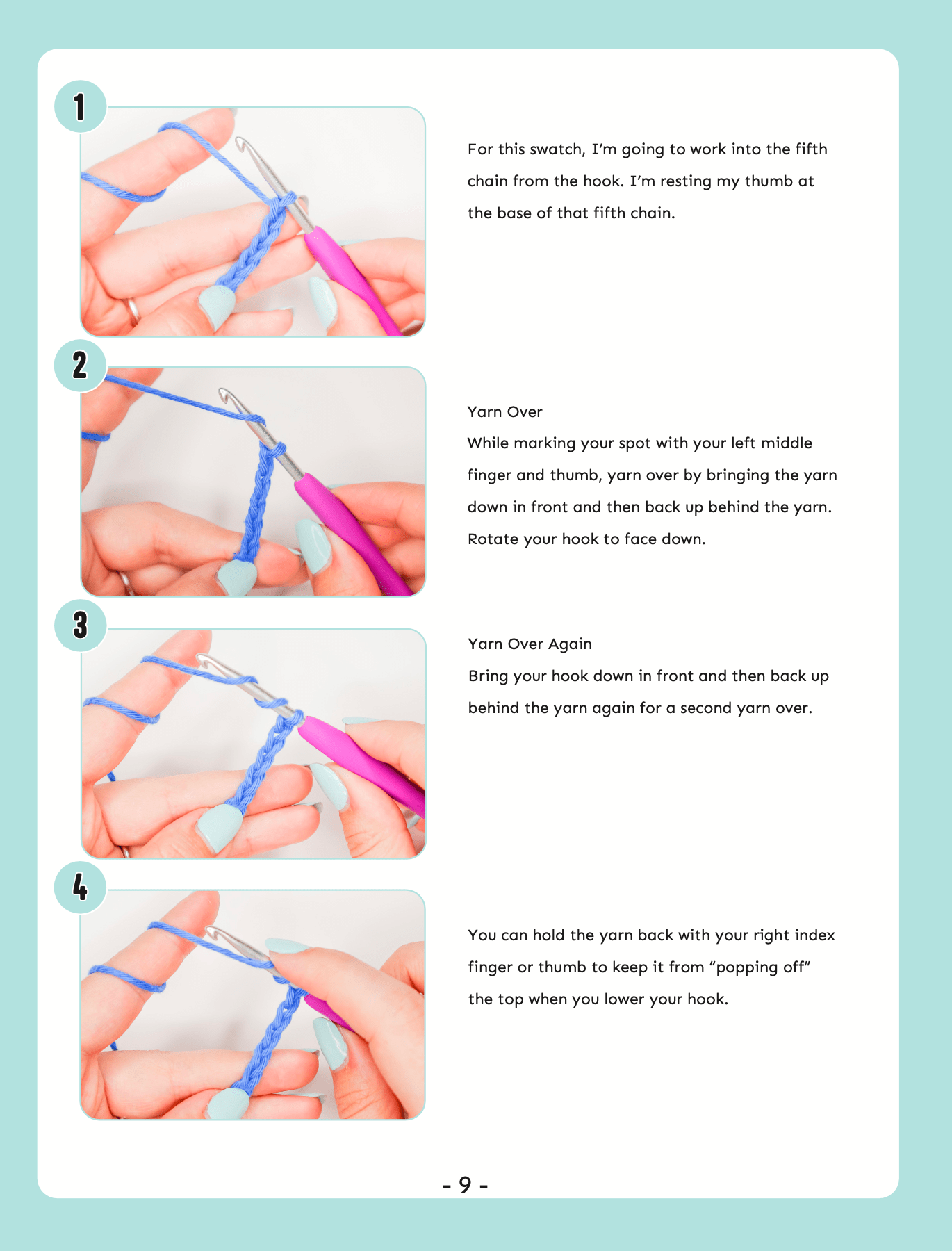 How to Crochet Treble Crochet (Printable) Sofasaurus Crochet