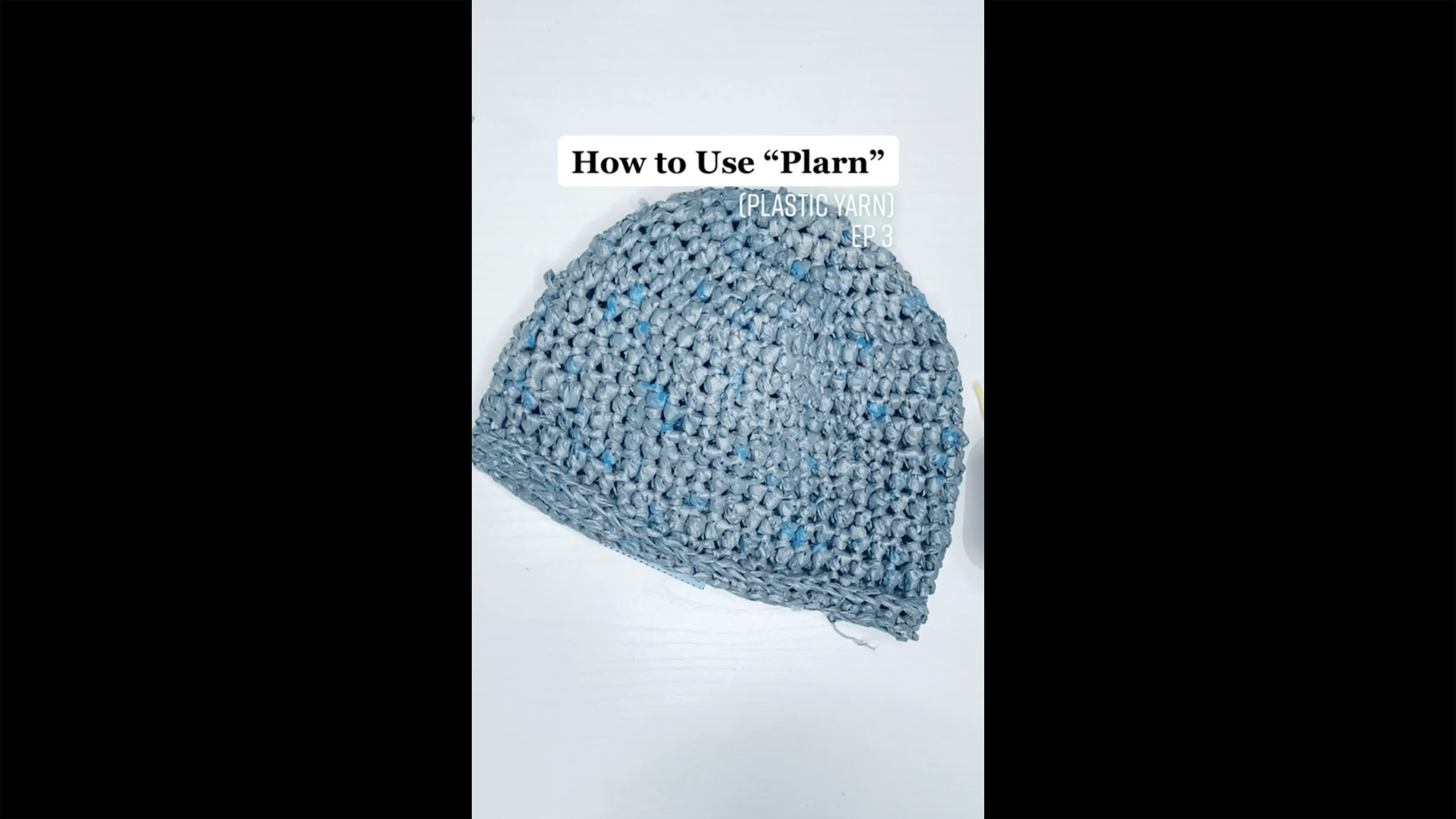 How to Crochet a Plastic Yarn (Plarn) Hat Left-Handed
