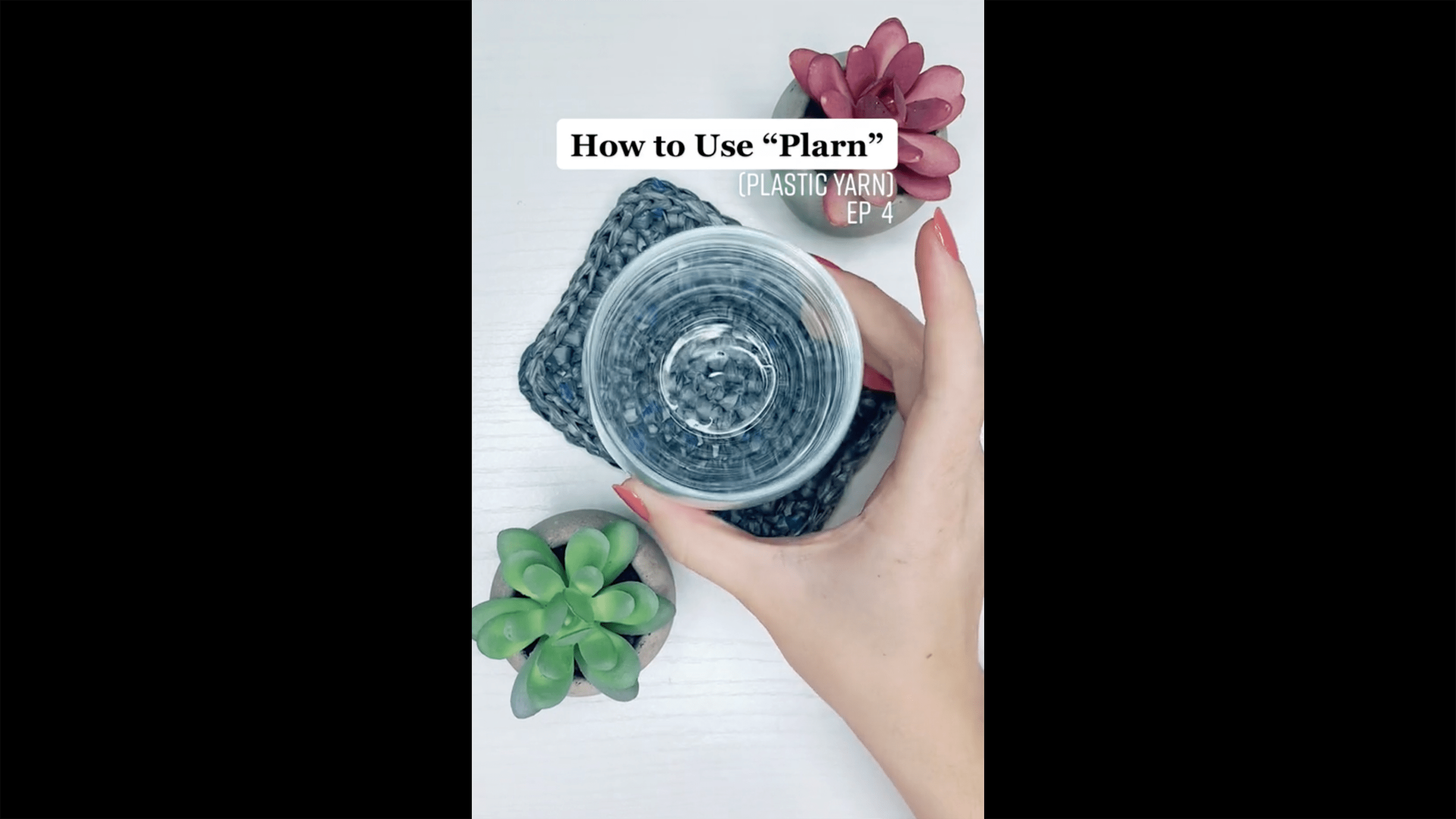 How to Crochet a Plastic Yarn (Plarn) Coaster Left-Handed