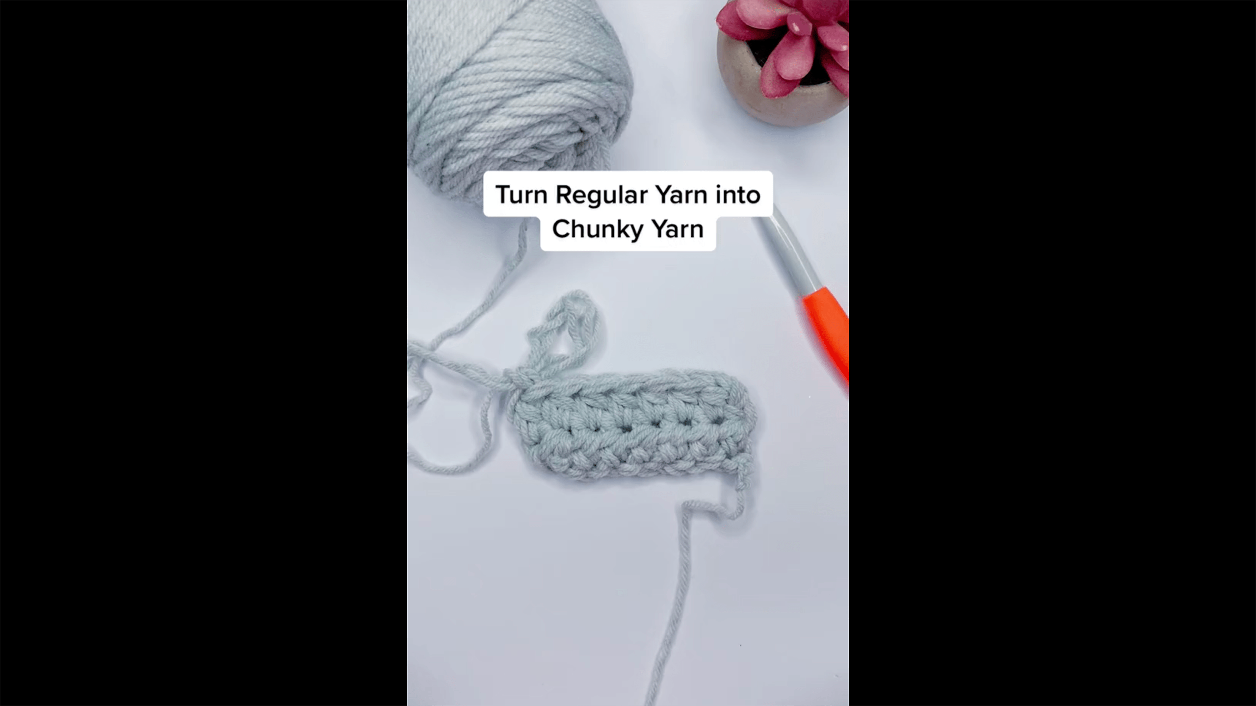 Crochet Hack: Bulky Yarn using Medium Yarn! Left-Handed