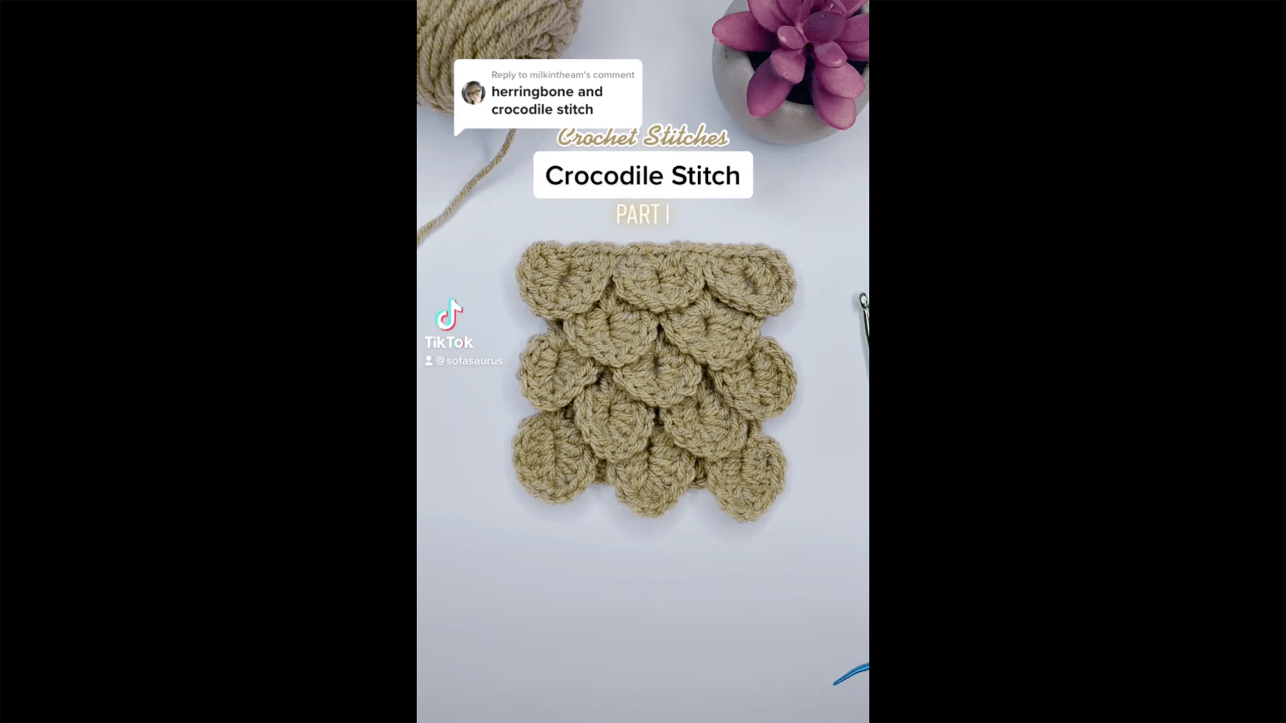 Crocodile Stitch Crochet Tutorial Left-Handed