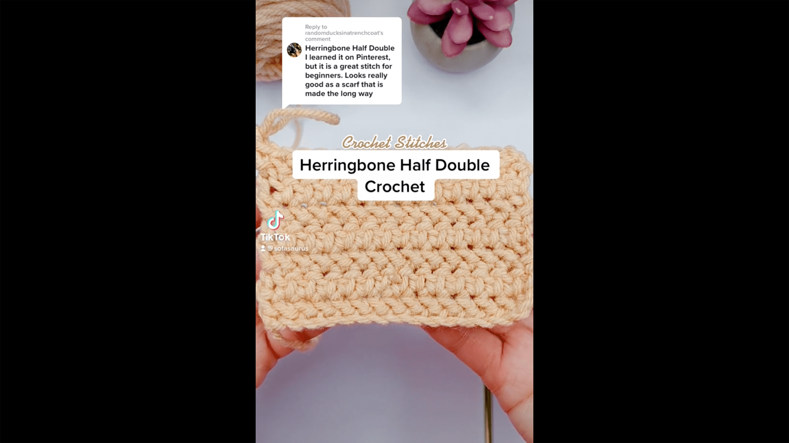 Herringbone Half-Double Crochet Stitch Tutorial