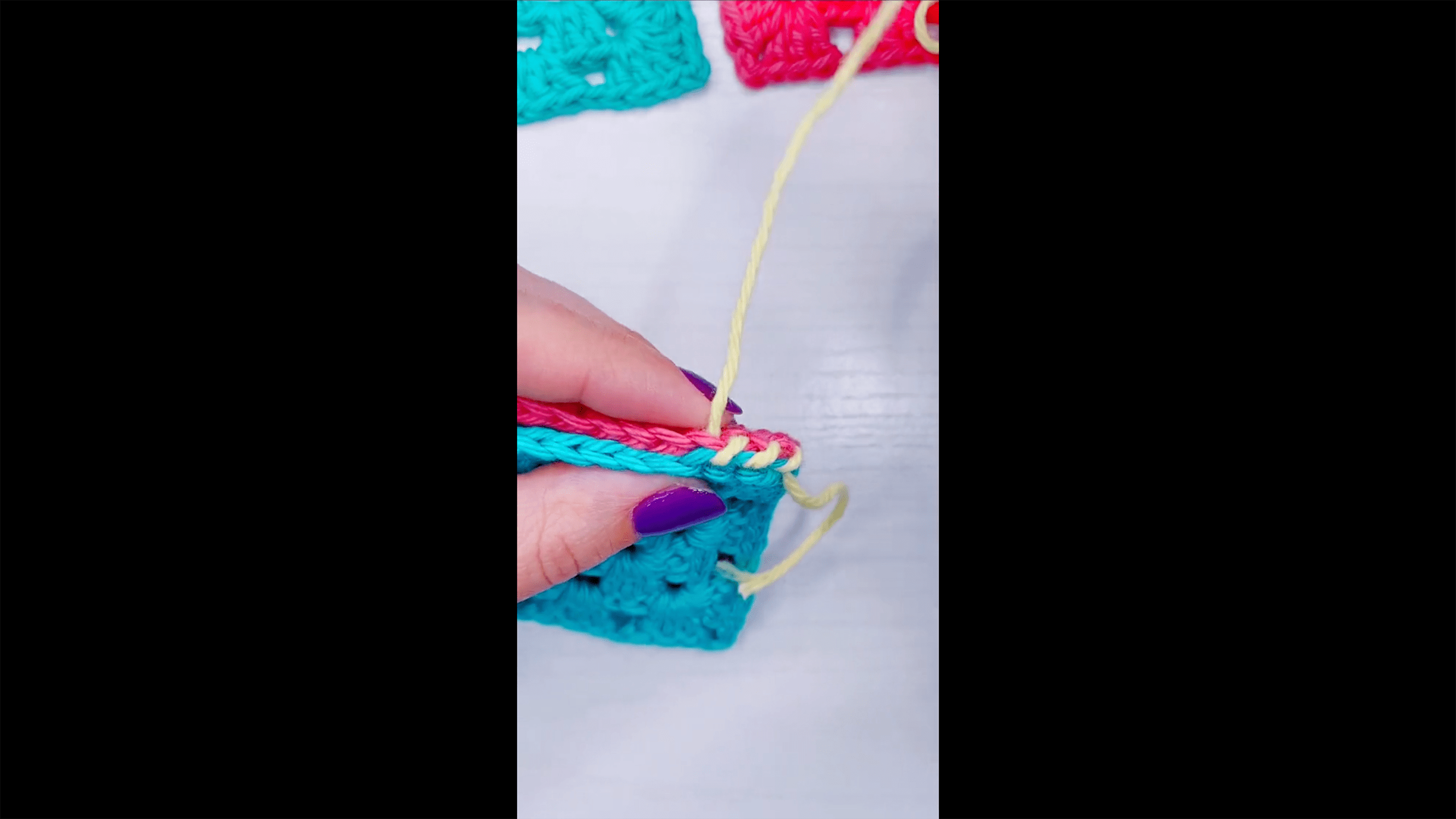 Whip Stitch Sewing Tutorial (Sewing Crochet Squares Together) Left-Handed