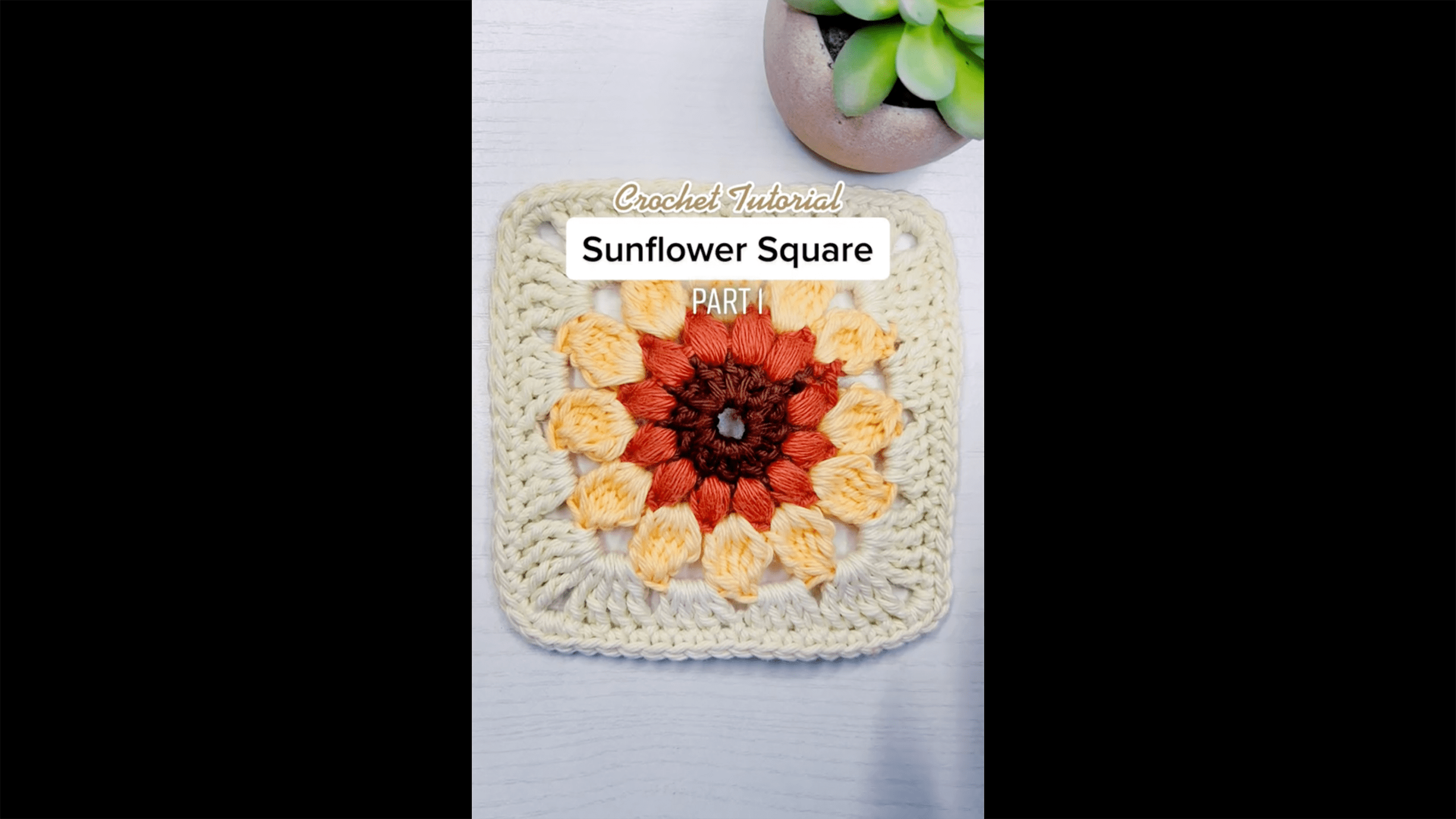 Sunflower Square Crochet Stitch Tutorial