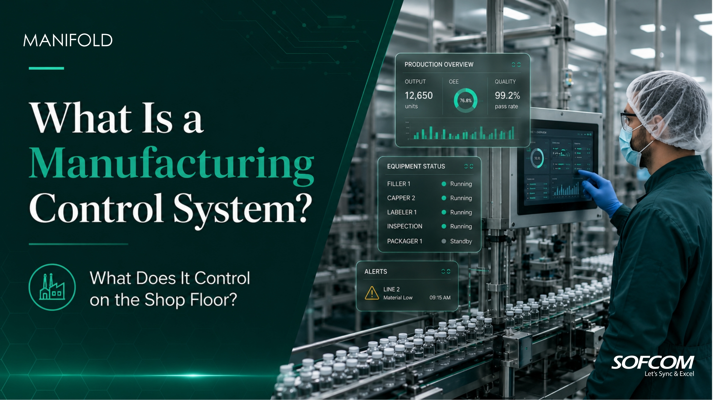 Manufacturing Execution System controlling production activities, materials, equipment, and shop floor data.