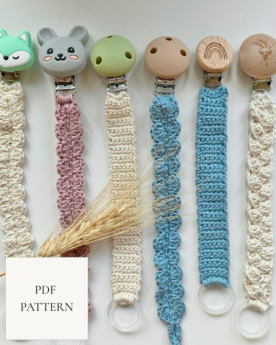 Crochet Pacifier Clip Pattern – PDF.