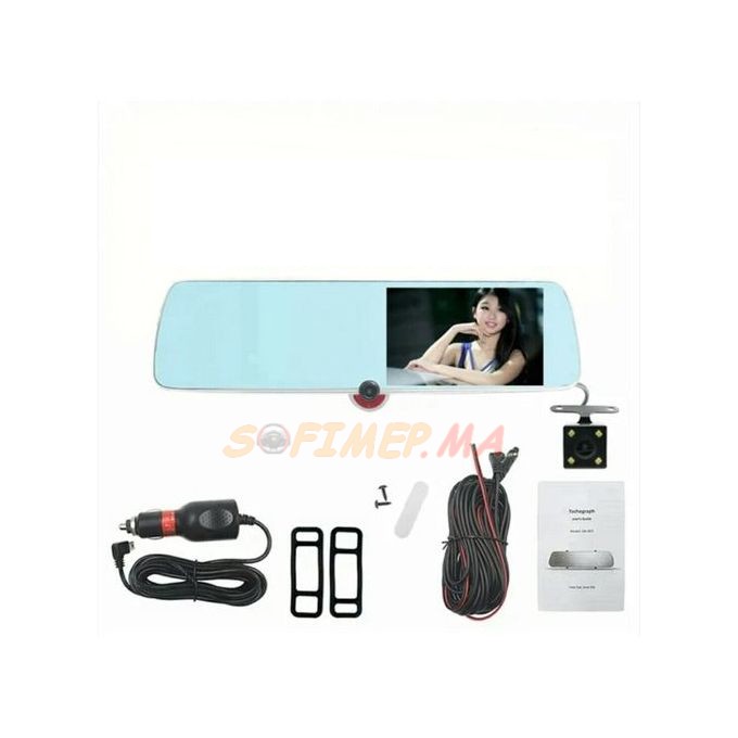 rétroviseur DVR de voiture Triple Caméras Full HD 1080 P avec 3 Caméras accessoires voitures sofimep maroc