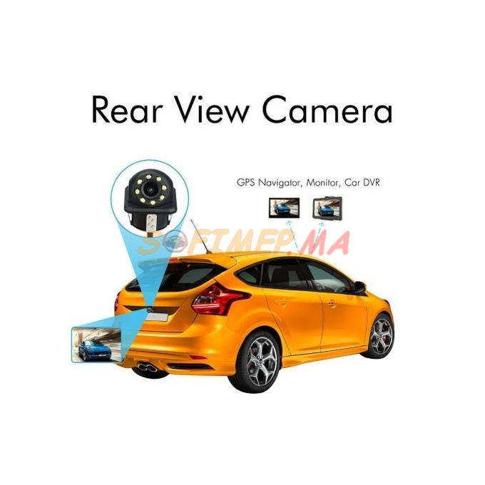 HD LED Vision Noturne arrière coudée caméra de Recul Voiture Universelle accessoire auto maroc