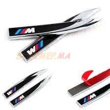 BMW Badge de voiture 3D métal droite et gauche accessoires voitures sofimep maroc