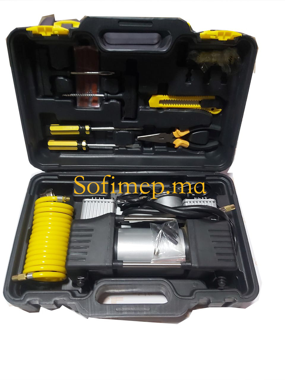 Compresseur-Gonfleur-kit-Reparation-Crevaison accessoire auto maroc