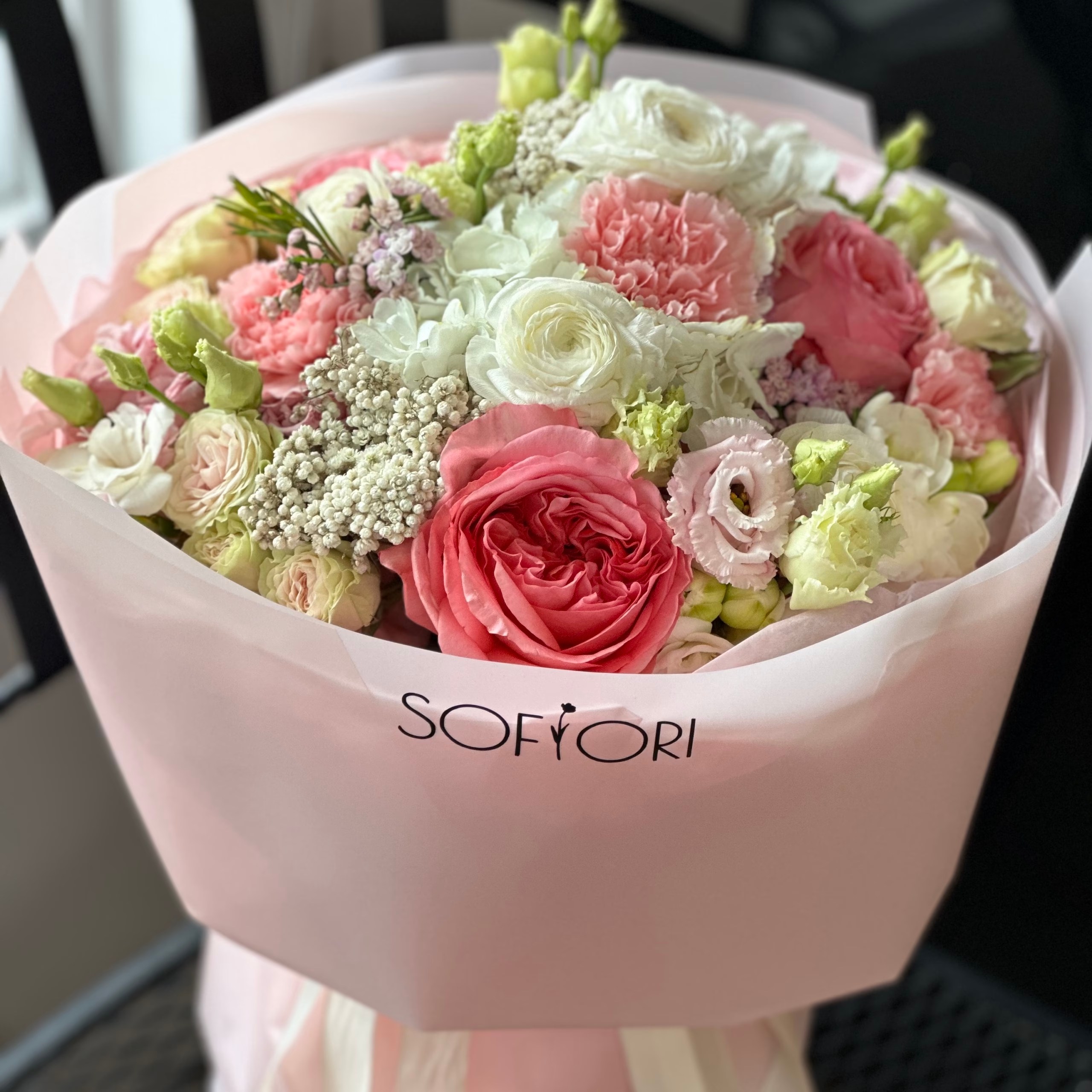 Hydrangeas and ranunculus
