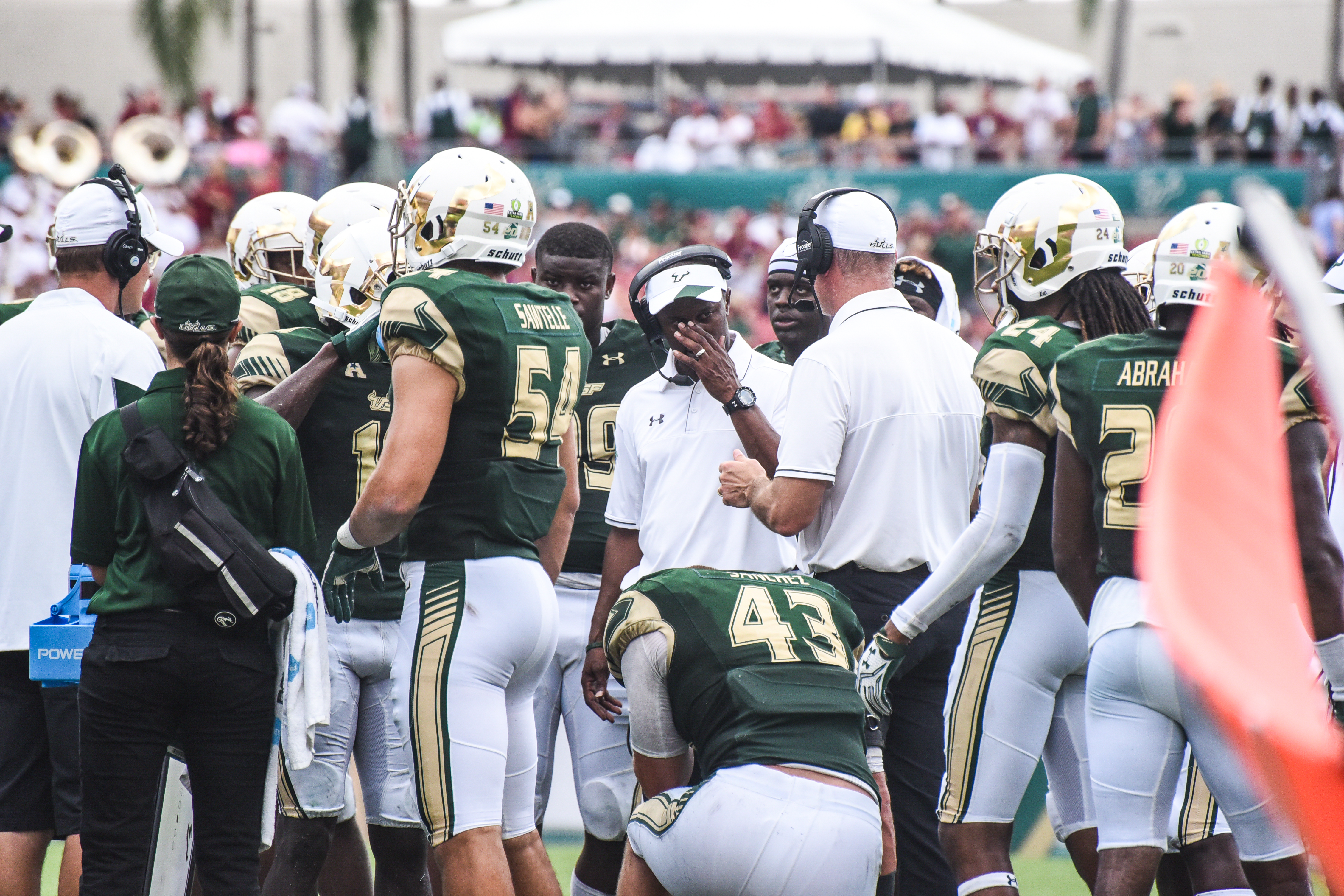 FSU vs USF 2016 100 - Willie Taggart with Nico Sawtelle and Auggie Sanchez on the sideline by Dennis Akers (4512x3008)