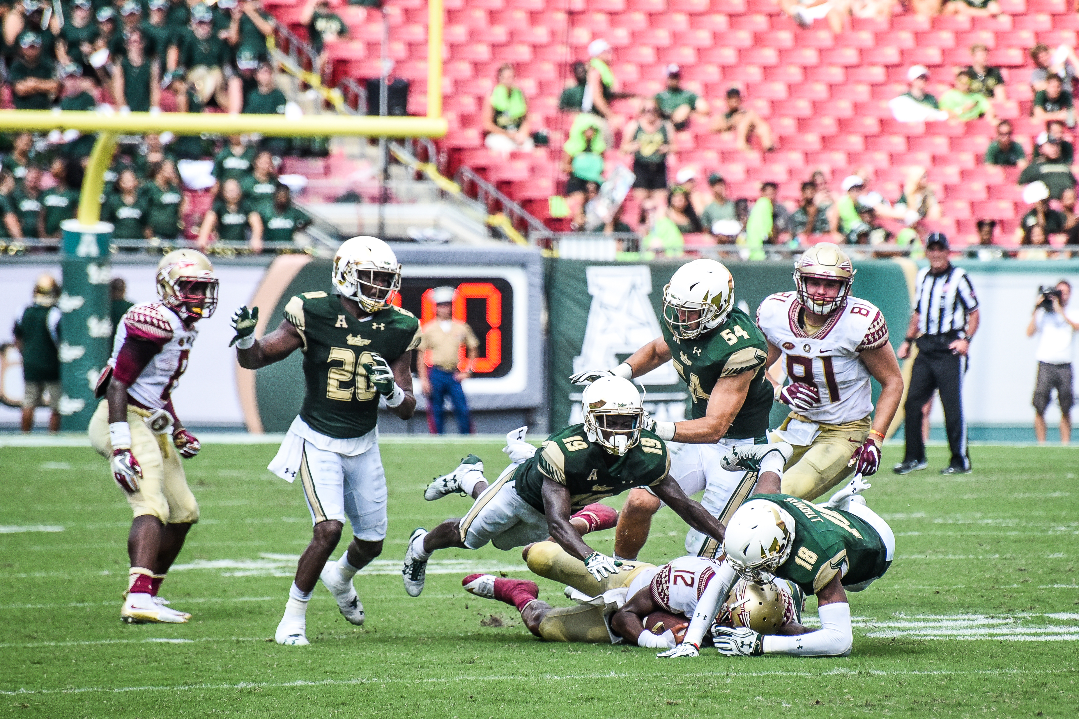 FSU vs USF 2016 106 - Jaymon Thomas Ronnie Hoggins Devin Abraham sack Deondre Francois by Dennis Akers (3706x2471)