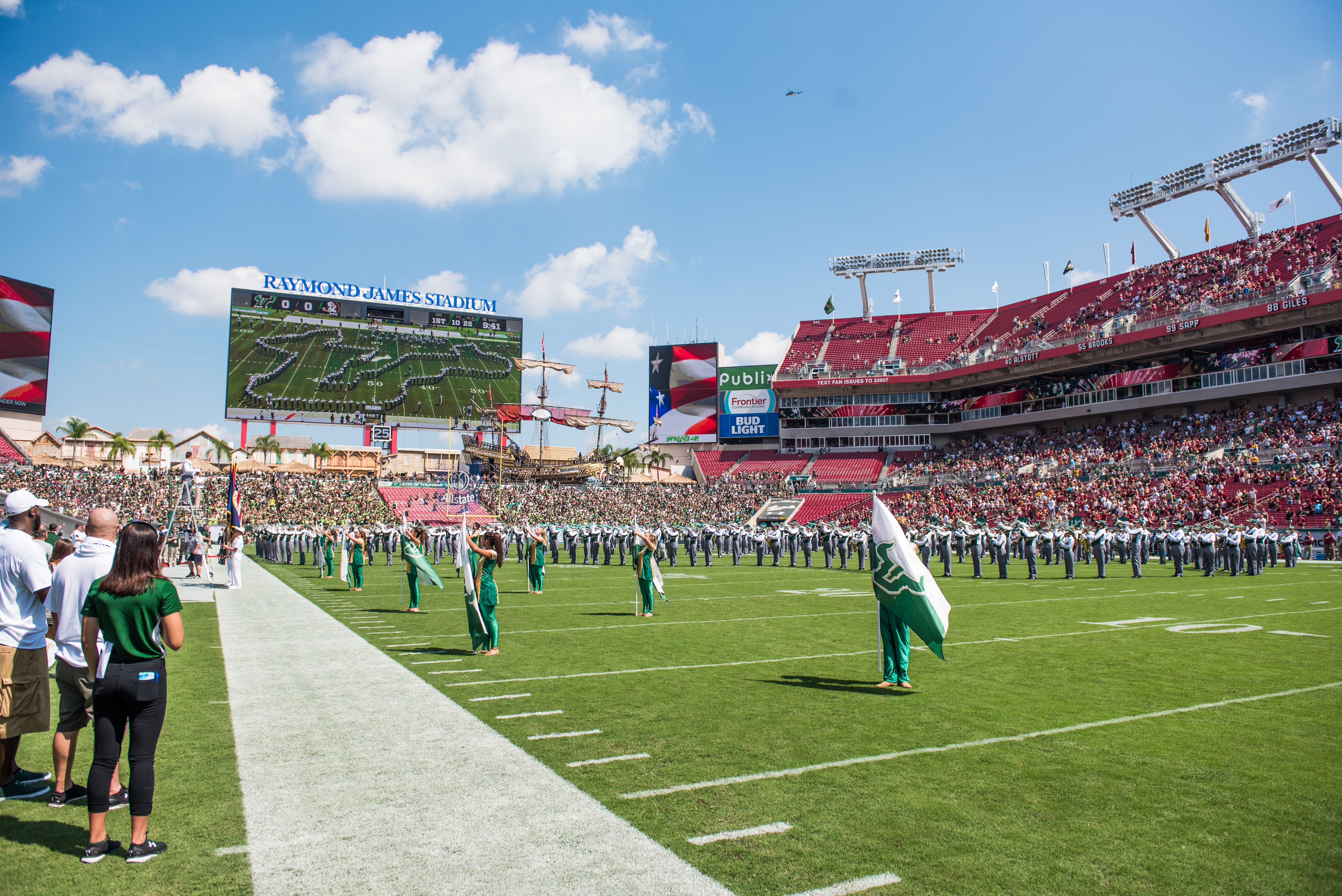 FSU vs USF 2016 48 - National Anthem Flag Girls by Dennis Akers (5960x3979)
