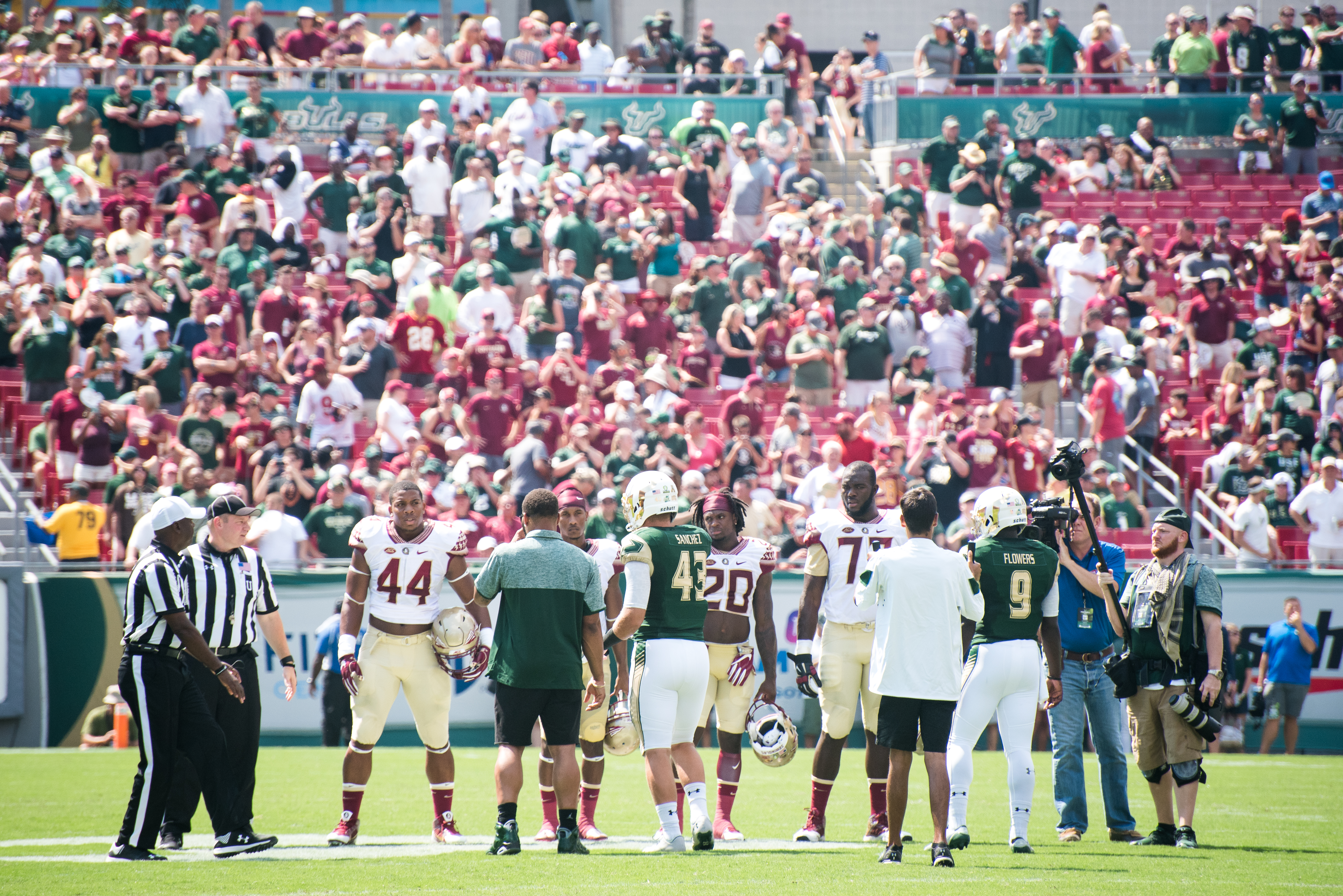 FSU vs USF 2016 51 - Honorary Captain B.J. Daniels Demarcus Walker Trey Marshall Auggie Sanchez Quinton Flowers by Dennis Akers (5882x3927)