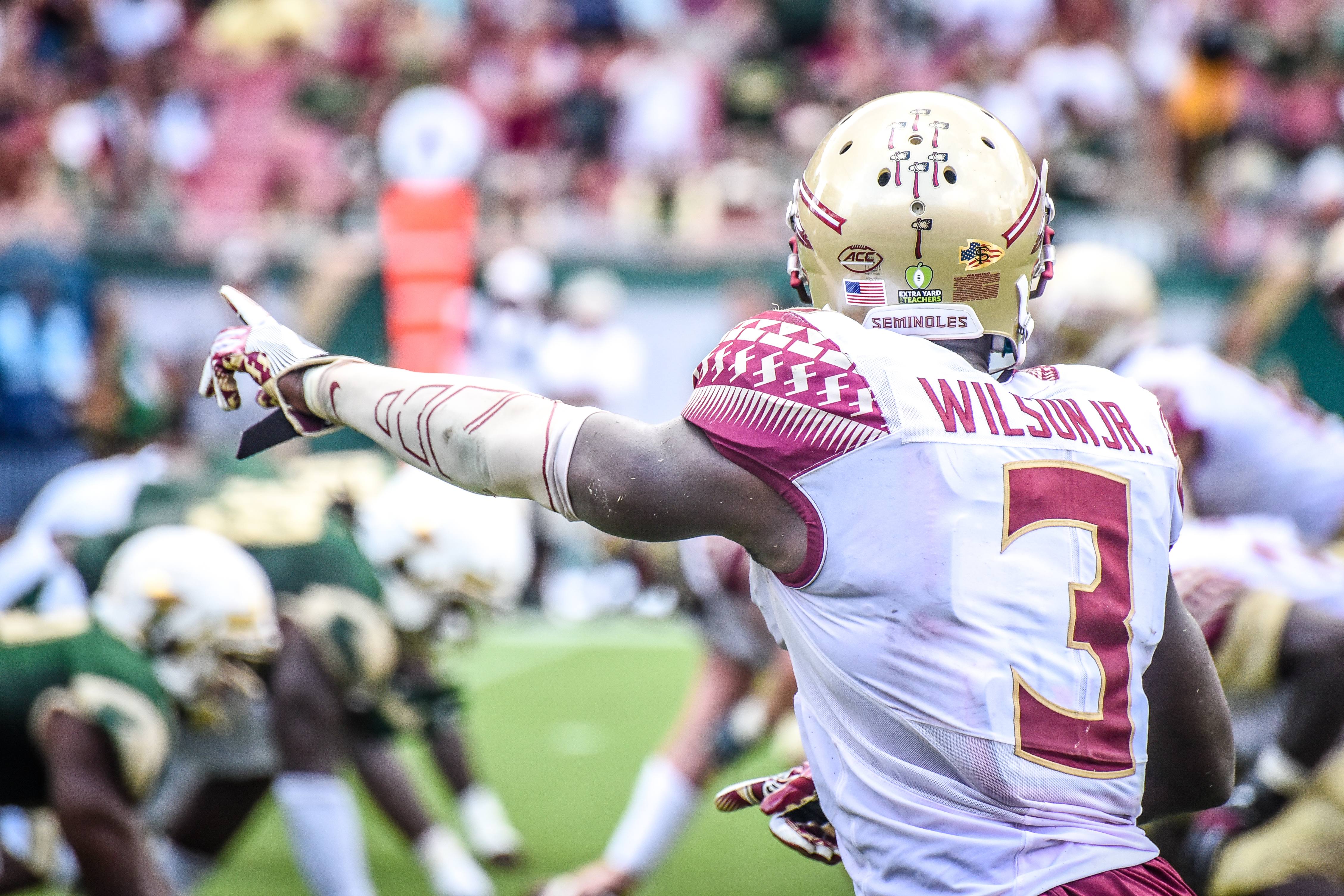 FSU vs USF 2016 91 - Jesus 'Bobo' Wilson on the line by Dennis Akers (4512x3008)