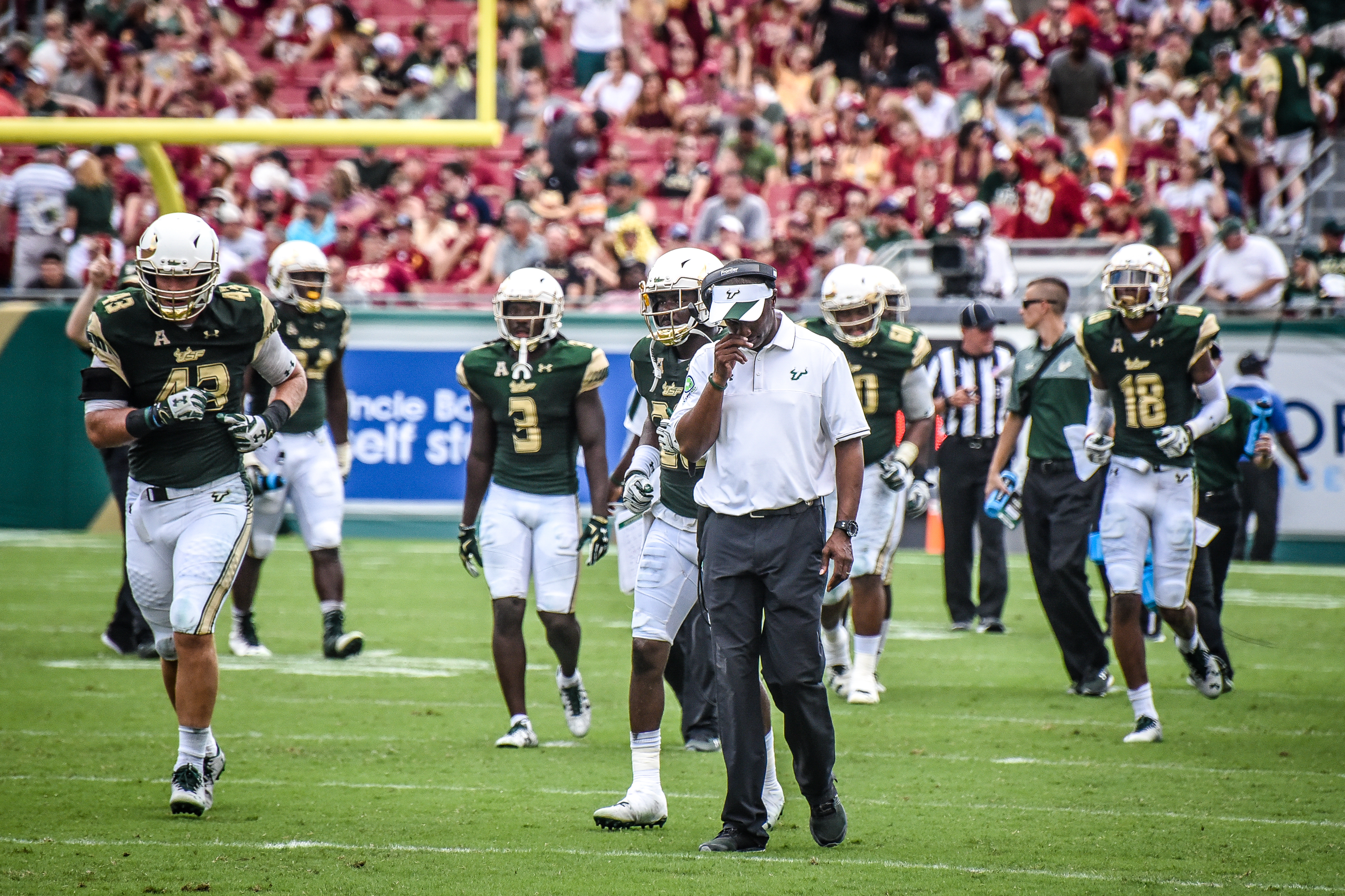 FSU vs USF 2016 98 - Willie Taggart with Auggie Sanchez Deatrick Nichols Jaymon Thomas by Dennis Akers (3957x2638)