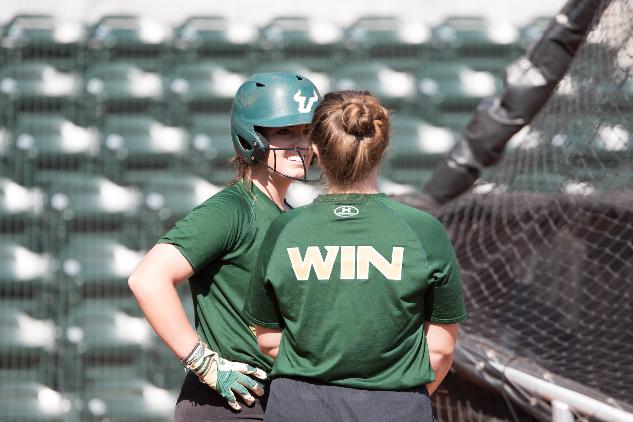 2017 USF Bulls Bulls Softball Players taking Batting Practice by Dennis Akers | SoFloBulls.com