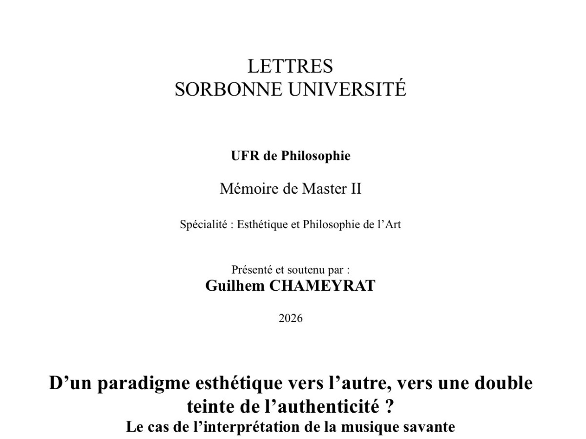 From One Aesthetic Paradigm to Another: Towards a Dual Dimension of Authenticity? The Case of the Interpretation of Art Music.