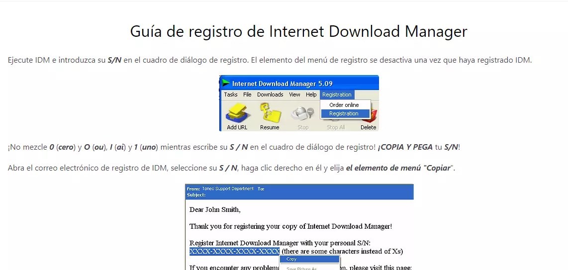 Instrucciones de instalación 72 Internet Download Manager
