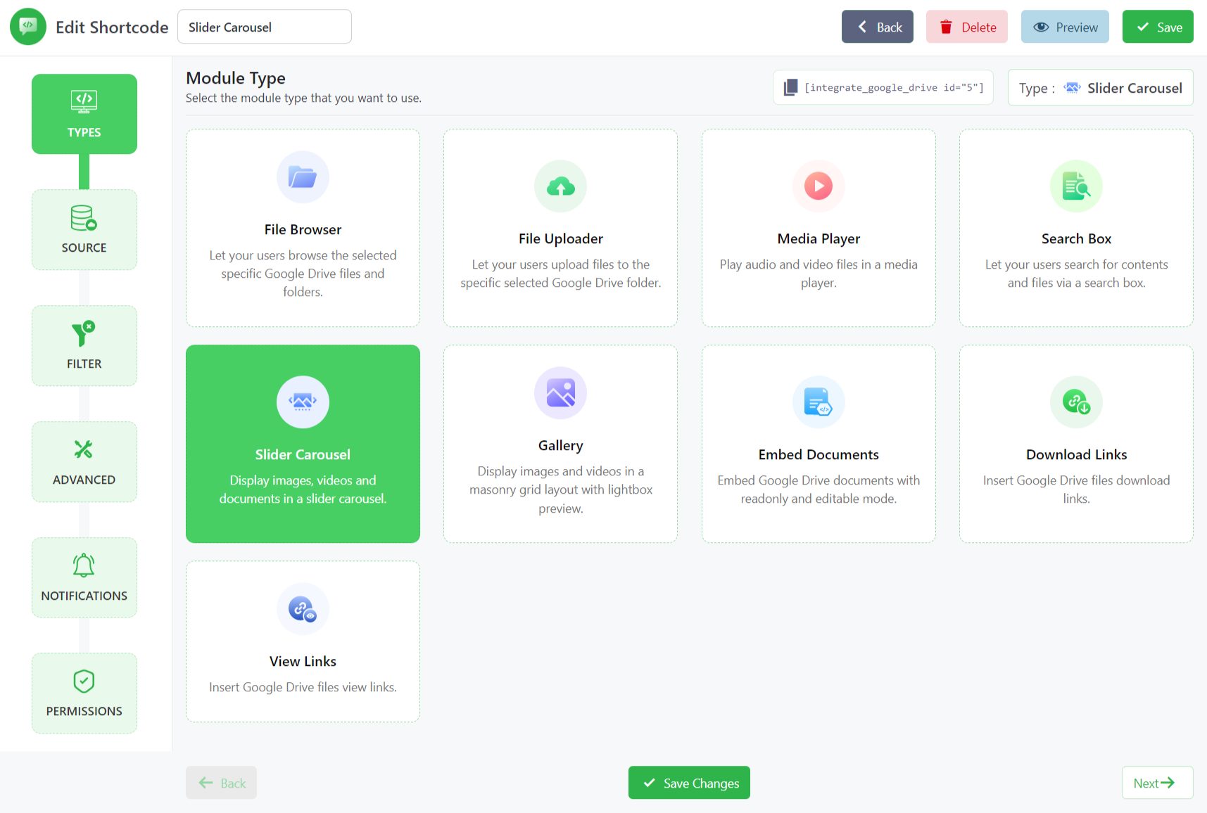 Integrate google drive: how to create slider carousel module