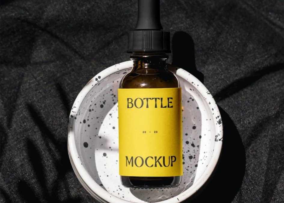 Cosmetic Bottle with Label