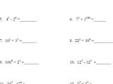 Adding Subtracting Exponents Wor