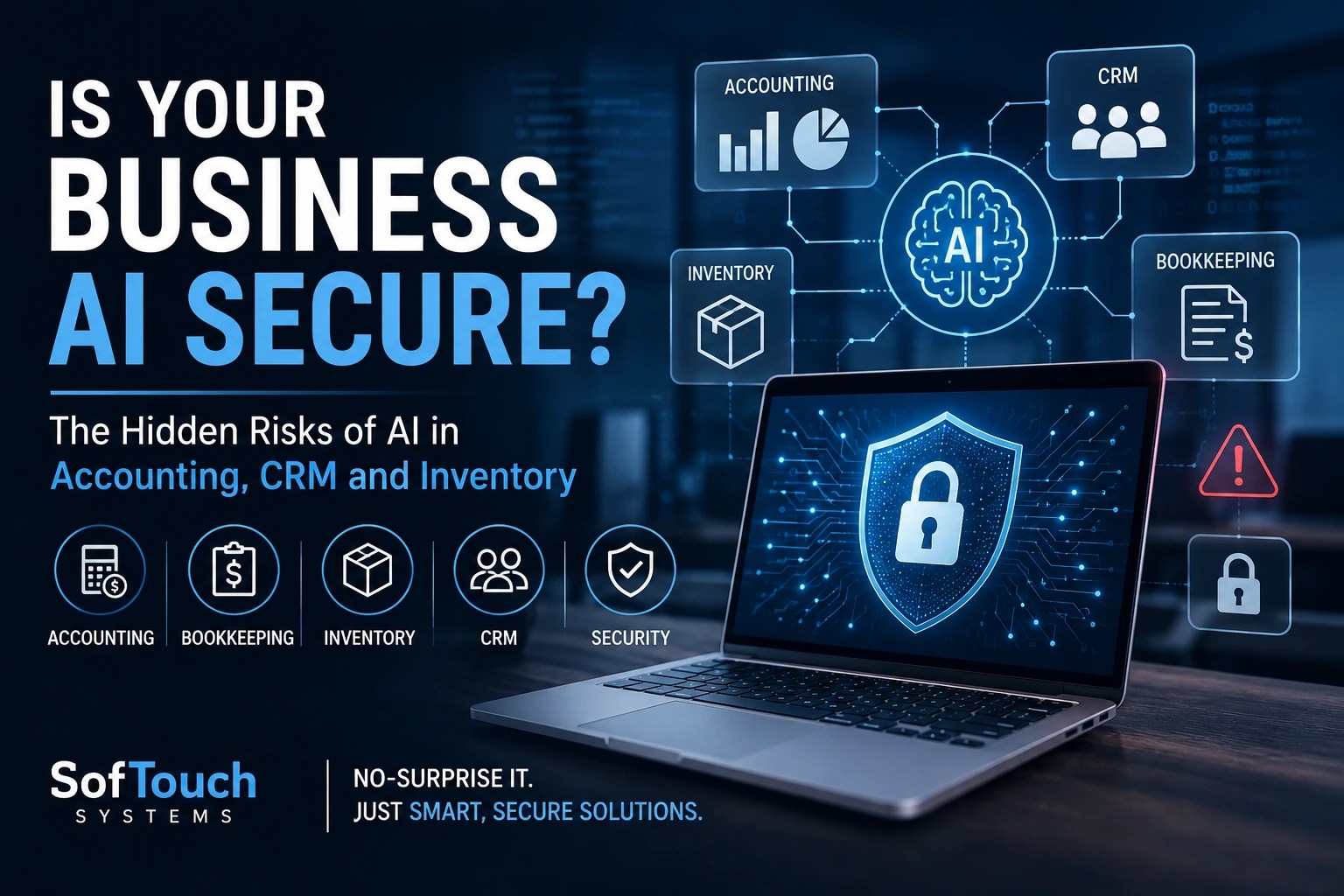 Business AI security risks in accounting, CRM, inventory, and employee access