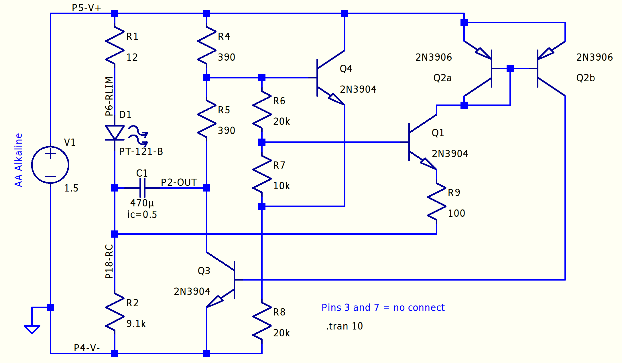Discrete-transistor LM3909 LED Flasher – The Smell of Molten