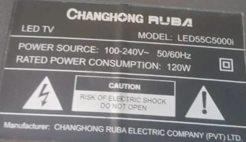Changhong Ruba 55 inch tv firmware