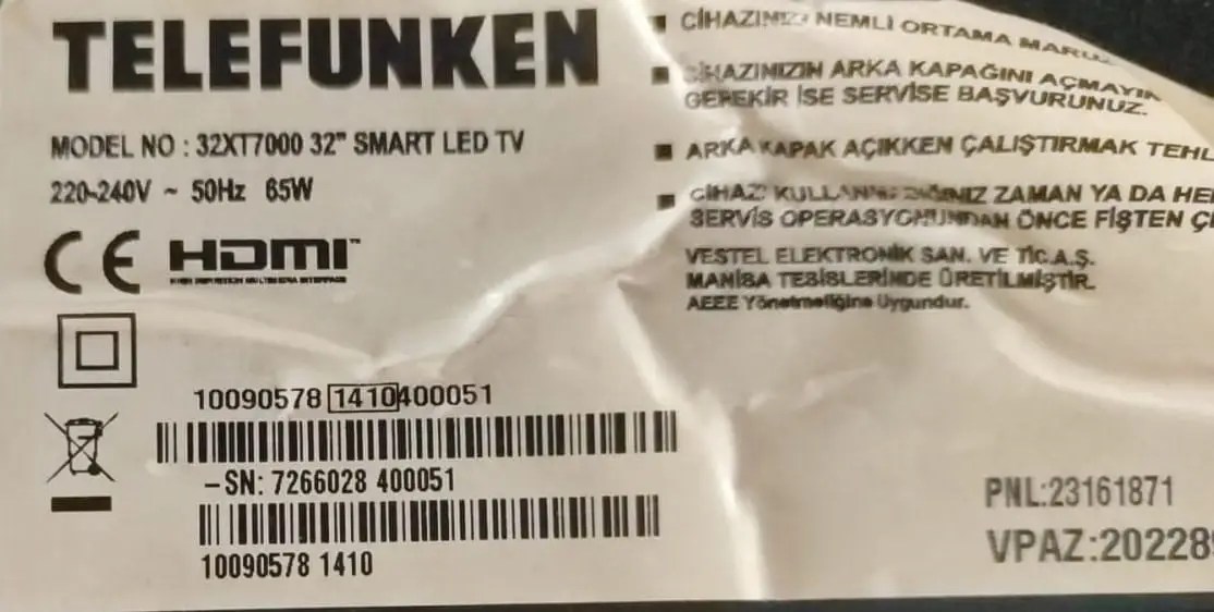 Telefunken 32XT7000 Software Download