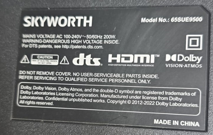 Skyworth 65SUE9500 A9K76G0 Software Download
