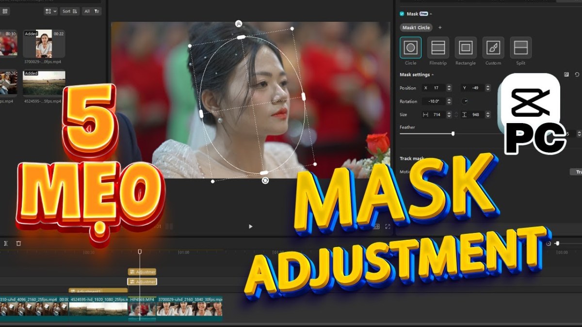 Giao diện Masking trên CapCut Mobile