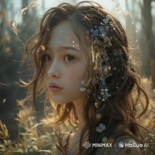 Cô bé trong field bình yên phản ánh dưới ánh sáng vàng – AI Generated Video | Hailuo AI