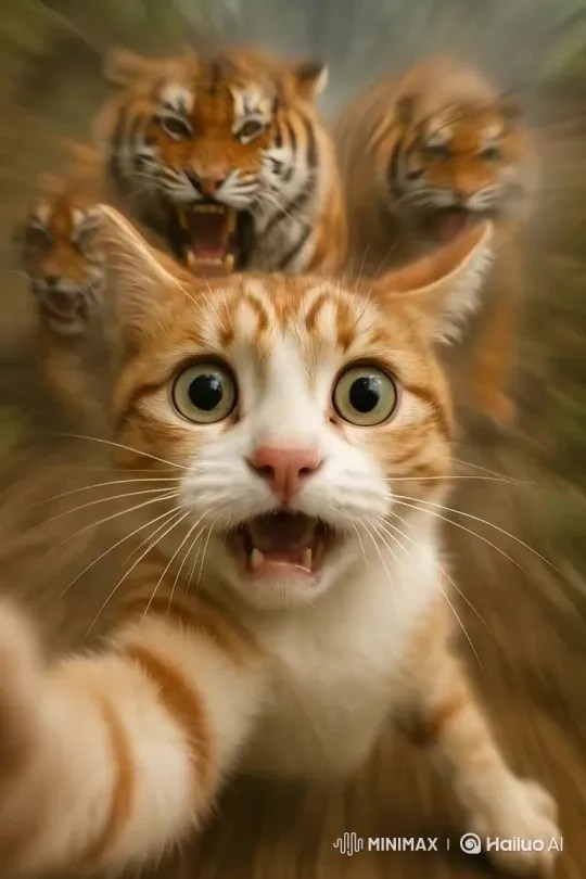Mèo nhà gặp báo hống liar – AI Generated Video | Hailuo AI