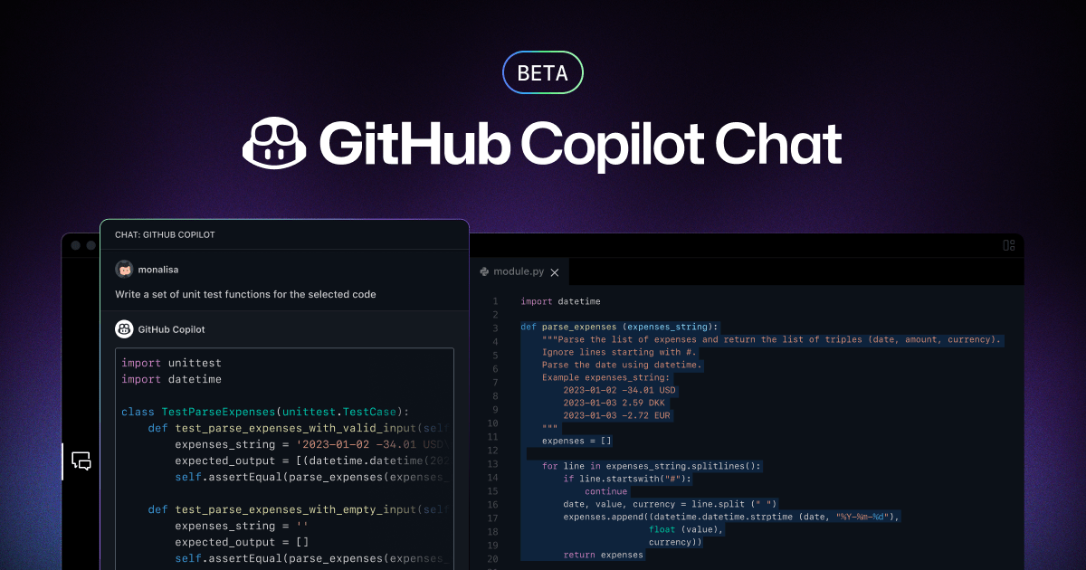 GitHub Copilot Chat beta now available for all individuals - The GitHub Blog