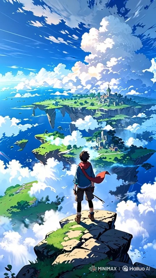 Der junge Abenteurer erkundet den Himmel mit schwimmenden Inseln – AI  Generated Video | Hailuo AI