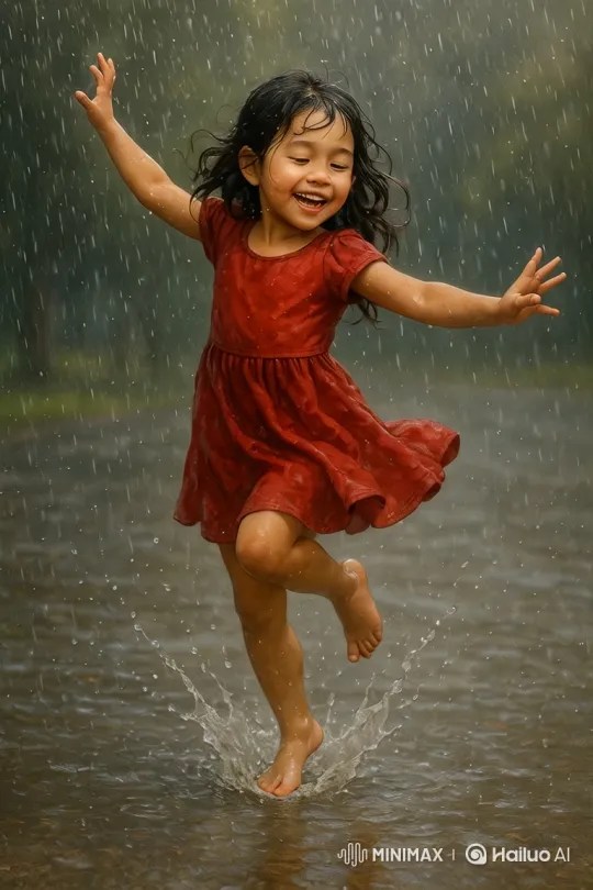 Tạo video girl dance in rain bằng Hailuo AI