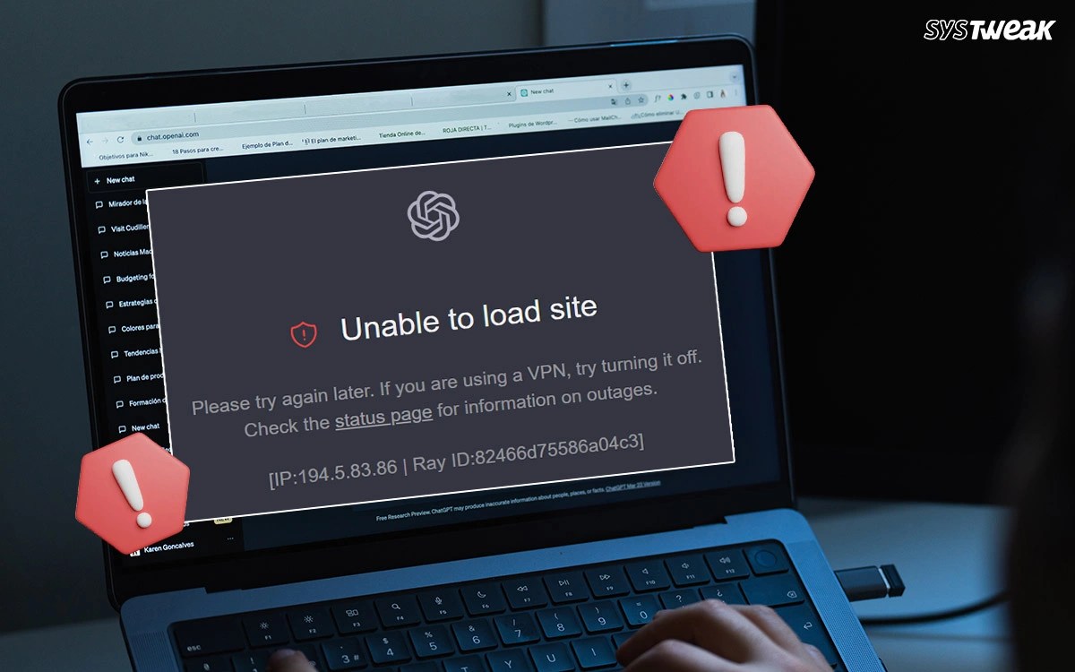 Lỗi ChatGPT Unable to load site