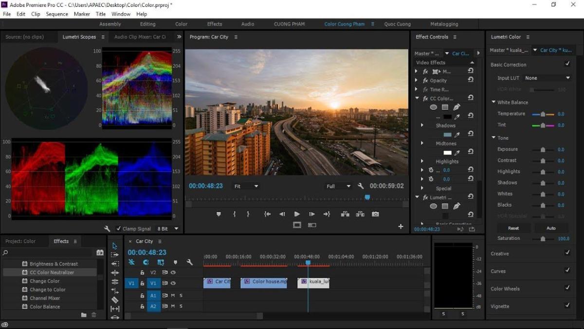 Quy trình chỉnh màu chuyên nghiệp trong Adobe Premiere