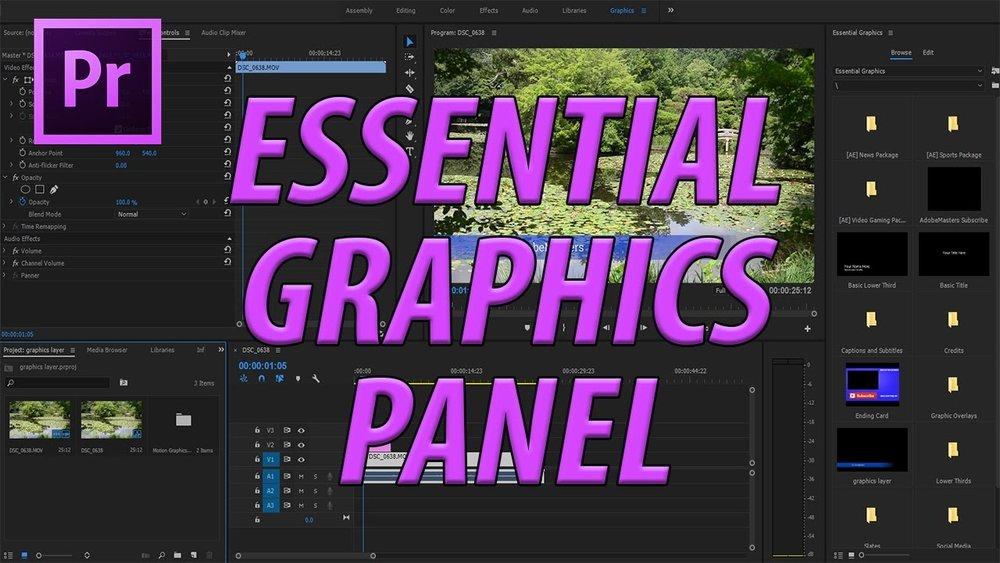 Bảng Essential Graphics trong Premiere Pro
