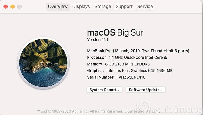 Kiểm tra cấu hình Macbook