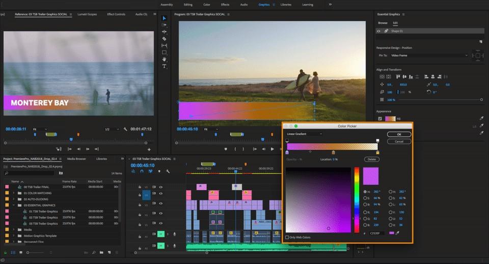 Công cụ chỉnh sửa trong Adobe Premiere Pro