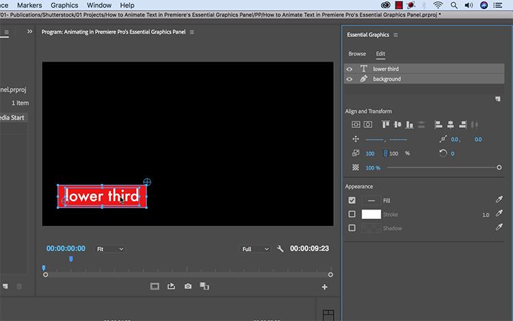 Essential Graphics trong Adobe Premiere Pro