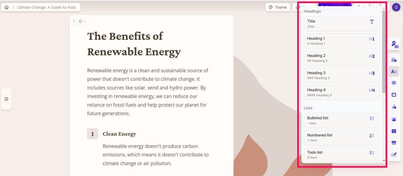 Giao diện Gamma AI tạo slide